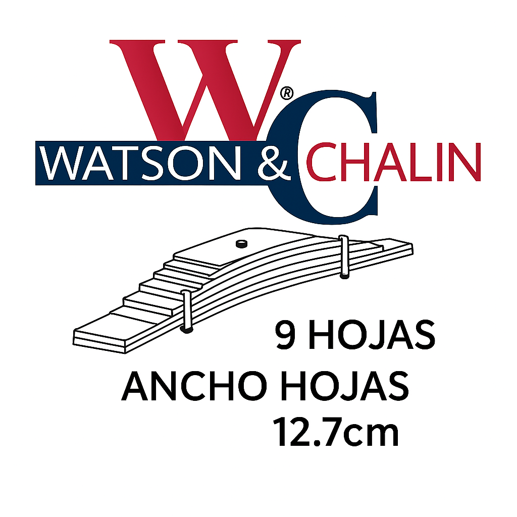 PAQUETE RESORTE S.POINT 60000 LBS 9HOJAS 5 PLG(12.7)